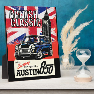 Plaque Photo Rétro Pop Art avant voiture classique britannique