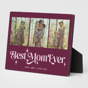 Plaque Photo Retro Stars Cranberry Meilleure Maman Jamais Colla