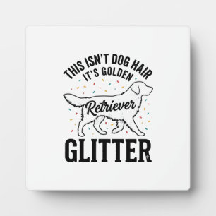 Plaque Photo Rétro T-Shirt à Poils de Chien Pailleté Golden Ret