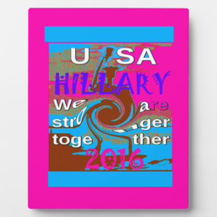 Plaque Photo Retro USA Stronger Together Abstrait Art Print