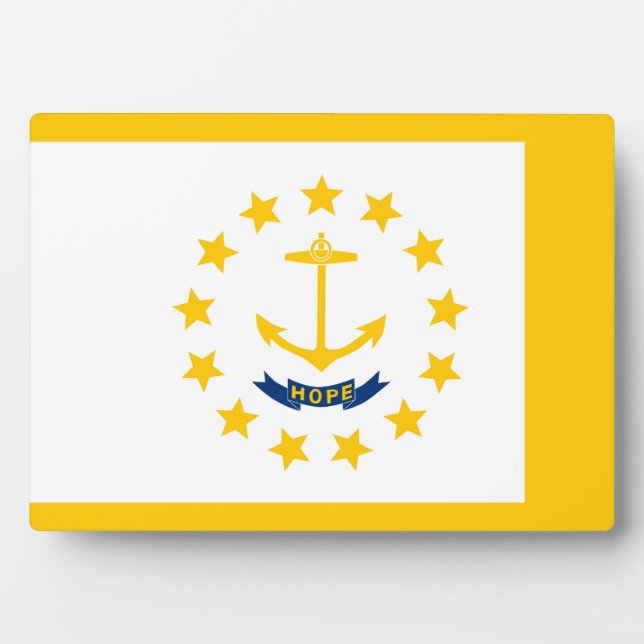 Plaque Photo Rhode Island State Flag Design (Devant)