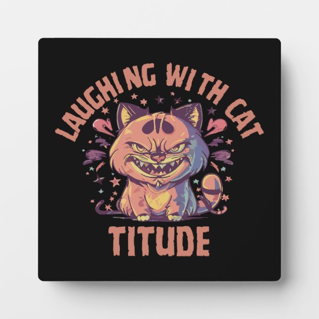 Plaque Photo Rire avec une attitude de chat (Devant)