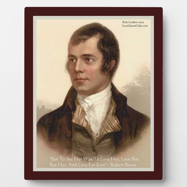 Plaque Photo Robert Burns "Pour la connaître" Citation d'amour  (Devant)