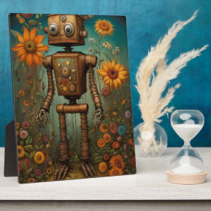 Plaque Photo Robot de jardin fantaisiste   Tablette d'art numér