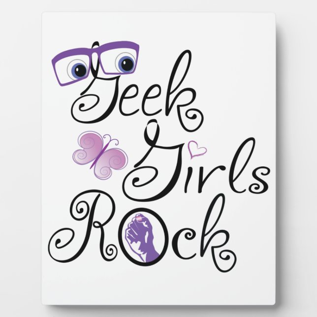 Plaque Photo Roche de filles de geek (Devant)