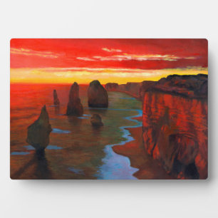 Plaque Photo Rocher En Bord De Mer Au coucher Du Soleil