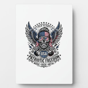 Plaque Photo Rocker Bandana Patriotique Vieille Gloire Musique 