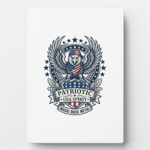 Plaque Photo Rocker du bandana patriotique Méta musique Old Glo