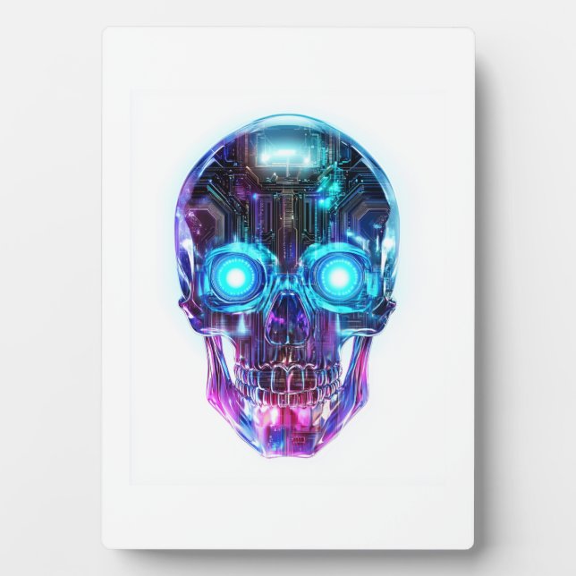 Plaque Photo Roi Crâne Cyberpunk (Devant)