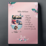 Plaque Photo Romantic Married Couple Anniversaire Photo collage<br><div class="desc">Bienvenue dans le magasin Zazzle de Roar Graphics. Ce cadeau romantique, sucré et unique Couple est le cadeau parfait pour vous-même ou un couple qui est proche de vous. Il présente une photo personnalisable du couple avec la typographie chic et moderne qui affiche les dates importantes dans leur relation. Pour...</div>