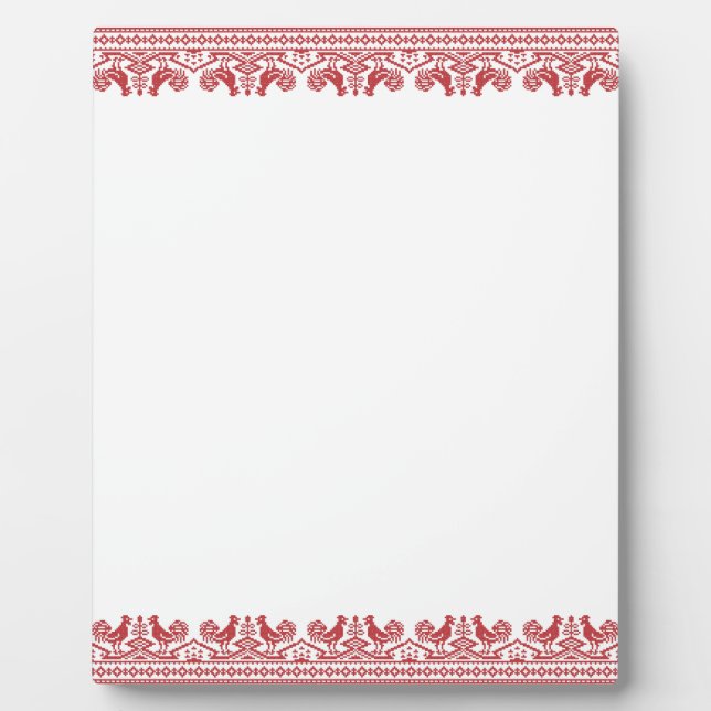 Plaque Photo Rooster cross-stitch (Devant)