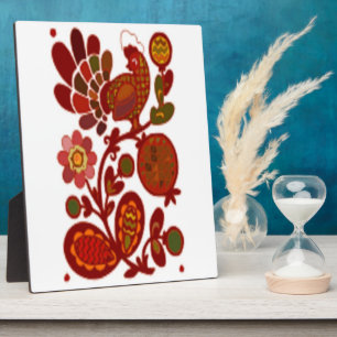 PLAQUE PHOTO ROOSTER ET FLEURS