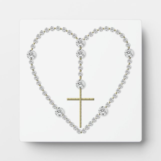 Plaque Photo Rosaire Diamond - Salut Marie Pleine de grâce (Devant)