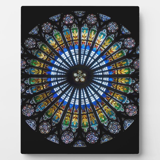 Plaque Photo rose fenêtre cathédrale strasbourg (Devant)