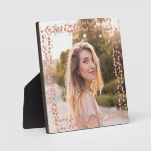 Plaque Photo Rose Gold Hearts Frontière Photo