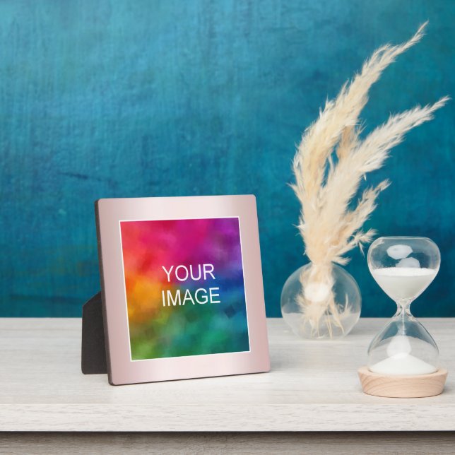 Plaque Photo Rose Gold Upload Your Photo Image Logo Easel (Insitu)