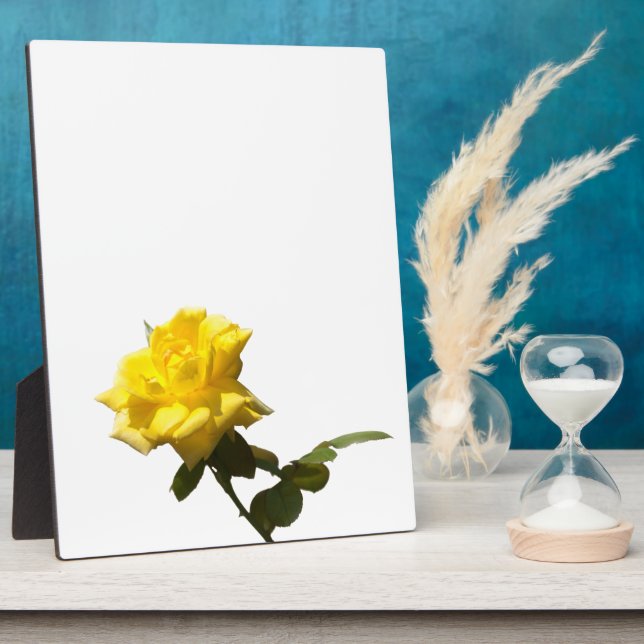 Plaque Photo Rose jaune (Côté)