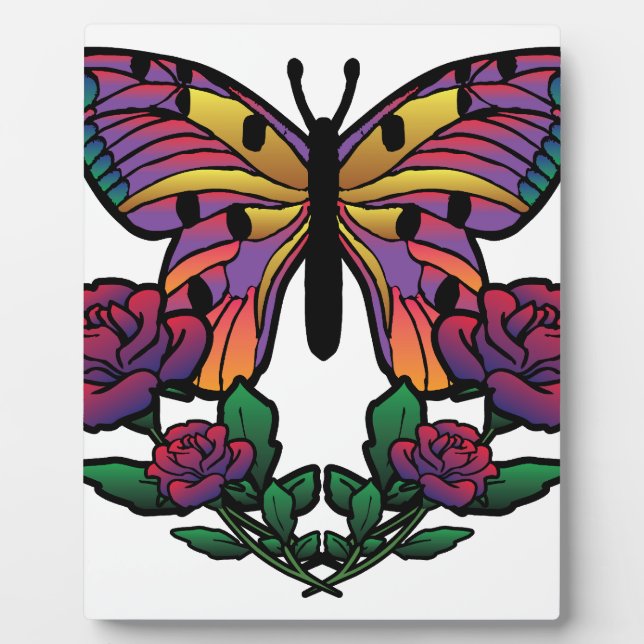 Plaque Photo Rose papillon (Devant)