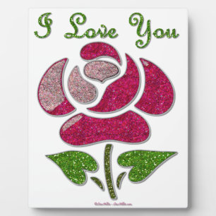 Plaque Photo Rose Pochoir Rose Je T'aime