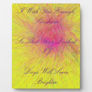 Plaque Photo Rose rayonnant "Je te Souhaite Assez" Abstrait