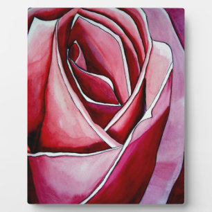 Plaque Photo Rose rose macro fleur aquarelle art abstrait