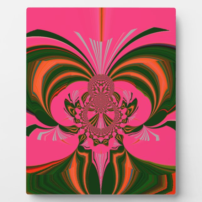 Plaque Photo Rose rouge or vert (Devant)