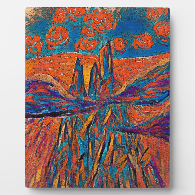 Plaque Photo Roses impressionnants dans le ciel (Devant)