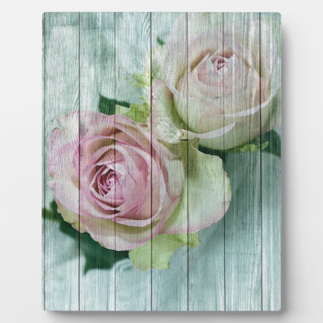 Plaque Photo Roses roses roses roses en rose shabby chic sur bo (Devant)