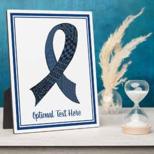Plaque Photo Ruban de sensibilisation bleu Couleurs personnalis