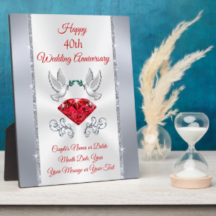 Plaque Photo Ruby 40 ans d'Anniversary Venin Ideas