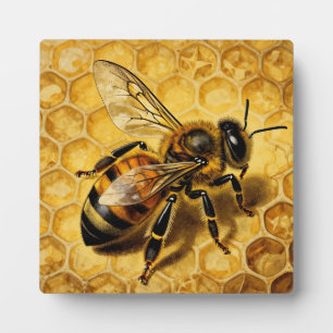 Plaque Photo Ruche d'abeille miel doré naturel