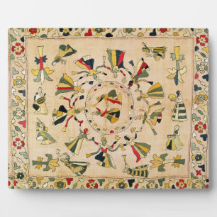 Plaque Photo Rumal : square embroidery cover showing punjabi da