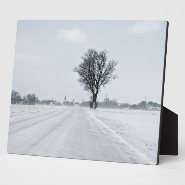 Plaque Photo Rural winter road (Côté)