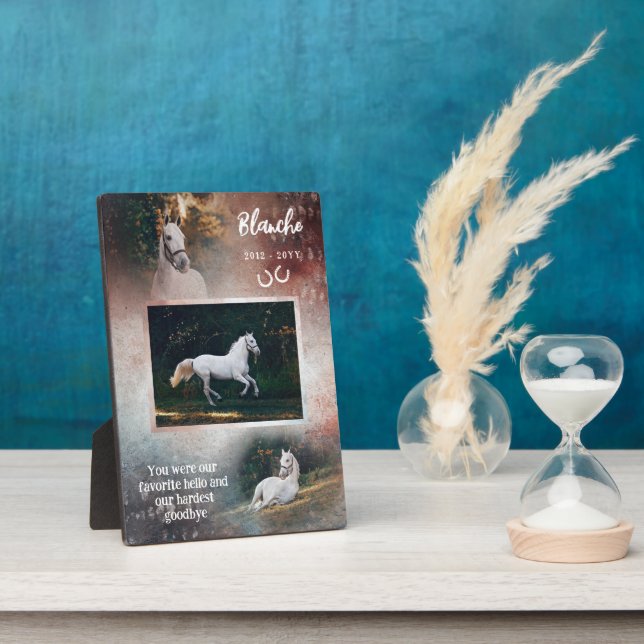 Plaque Photo Rust & Marine Favori Hello Horse Photo Memorial (Côté)