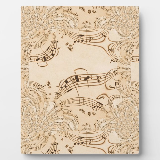 Plaque Photo Rustic Antique Musical Notes (Devant)