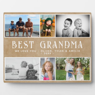 Plaque Photo Rustic Best Grandma 6 photo Collage de photos