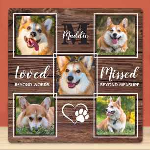 Plaque Photo Rustic Dog Memorial Pet Perdre Photo Collage perso