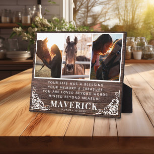Plaque Photo Rustic Elegant Horse Photo & Citation Memorial