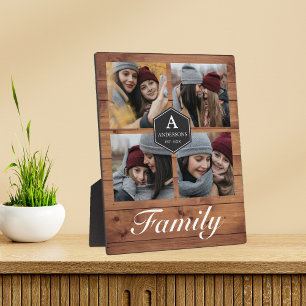Plaque Photo Rustic Grange Wood 4 Photos Famille Photo Collage