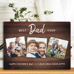 Plaque Photo Rustic Meilleur DAD Jamais Personnalisé 3 Fête des<br><div class="desc">Surprise papa cette fête des pères avec une plaque photo personnalisée 3. "Best DADDy Ever" Personnalisez cette plaque de papa avec photos, message et nom favoris. Visitez notre collection pour les meilleurs cadeaux de fête des pères papa et cadeaux de papa personnalisés. DROIT D'AUTEUR © 2020 Judy Burrows, Black Dog...</div>