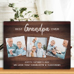 Plaque Photo Rustic Meilleur GRANDPA jamais Fête des pères phot<br><div class="desc">Surprenez grand-père cette fête des pères avec une plaque photo personnalisée 3. "Best GRANDPA Ever" Personnalisez cette plaque grand-père avec photos, message et nom favoris. Visitez notre collection pour les meilleurs cadeaux de grand-père fête des pères et cadeaux de papa personnalisés. DROIT D'AUTEUR © 2020 Judy Burrows, Black Dog Art...</div>