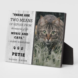 Plaque Photo Rustic Pet Cat Memorial Photo Citation Garde