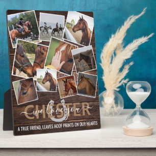 Plaque Photo Rustic Wood 10 Photo Horse Memorial