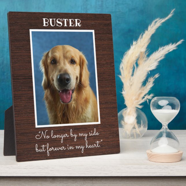 Plaque Photo Rustic Wood Dog Pet Memorial Photo Keepsake (Côté)