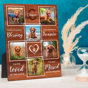 Plaque Photo Rustic Wood Pet Memorial Unique Photo Collage
