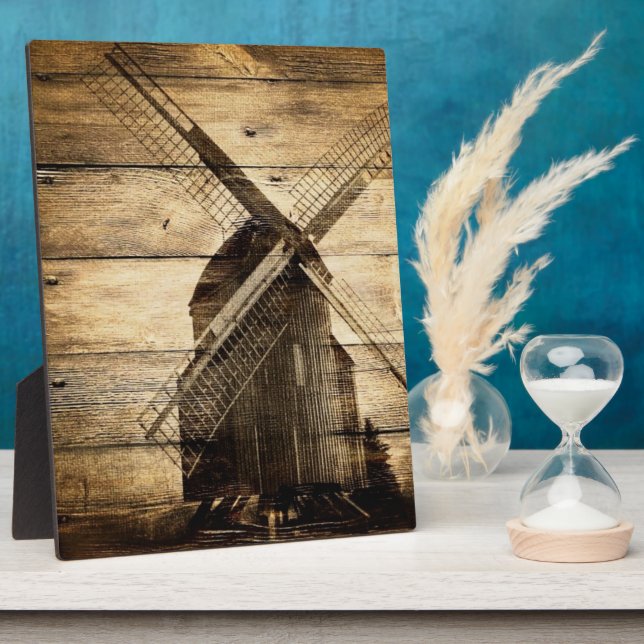 Plaque Photo rustic wood western windmill Barn wedding (Côté)