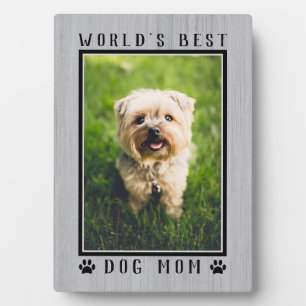 Plaque Photo Rustic World's Best Chien Maman Empreintes de patt