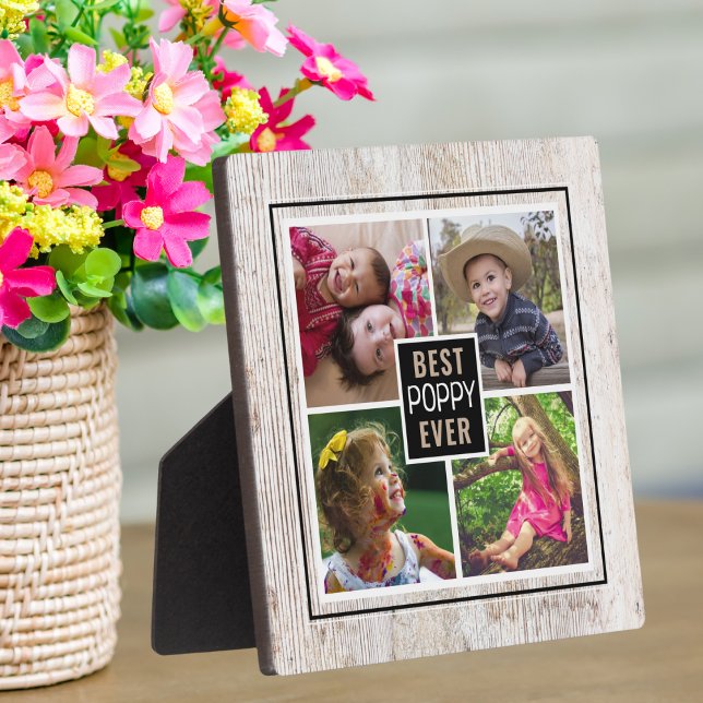 Plaque Photo Rustique Bois meilleur pavot jamais grand-père 4 p (Créateur téléchargé)