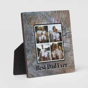 Plaque Photo Rustique en détresse Arbre anneau photo motif papa