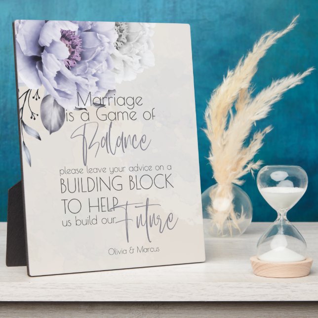 Plaque Photo Rustique Lilac et Albâtre Peony Floral (Côté)